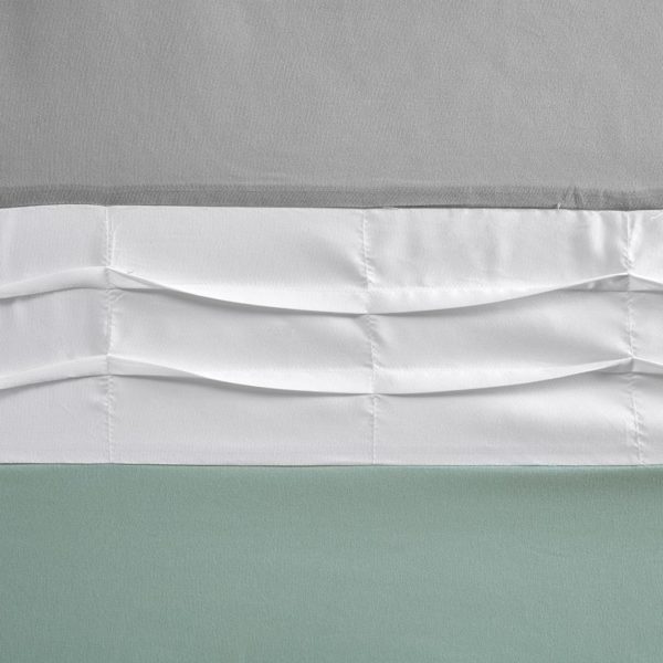 Tinsley Pieced and Pintucked Shower Curtain with Liner - Image 2