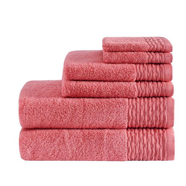 Breeze Jacquard Wavy Border Zero Twist Cotton Towel Set - Image 3