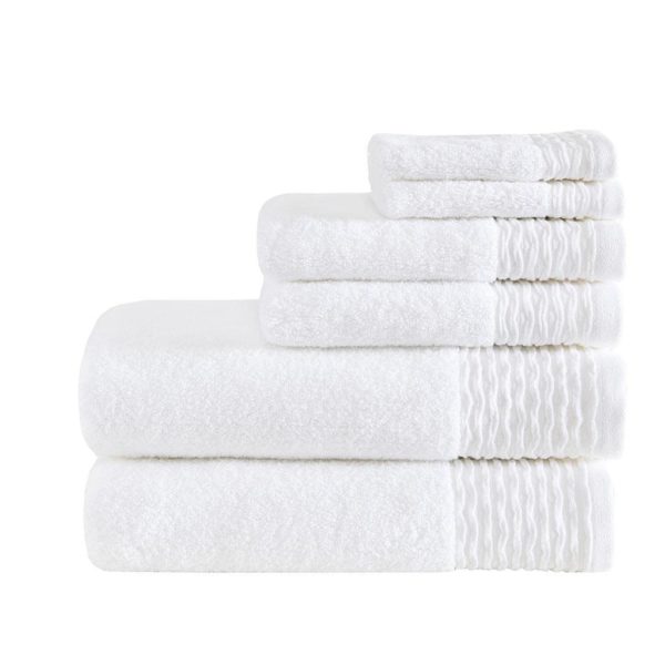 Breeze Jacquard Wavy Border Zero Twist Cotton Towel Set - Image 4