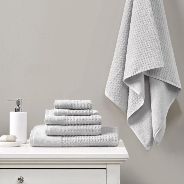 6 Piece Spa Waffle Cotton Jacquard Towels Set - Image 4