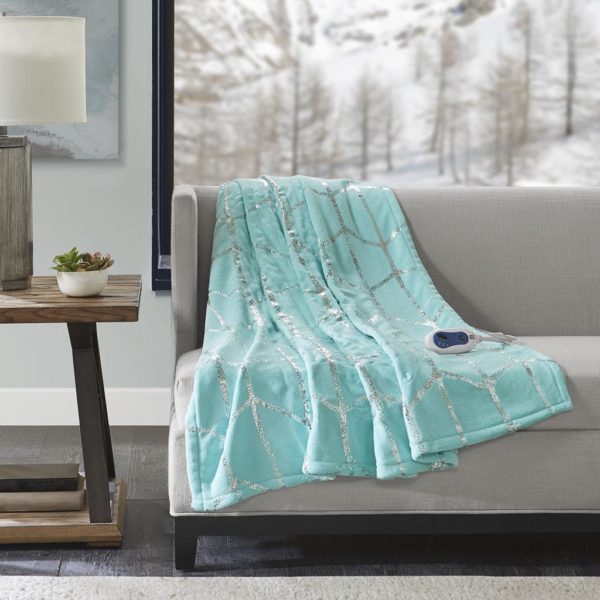 Raina Heated Metallic Print Throw - Image 2