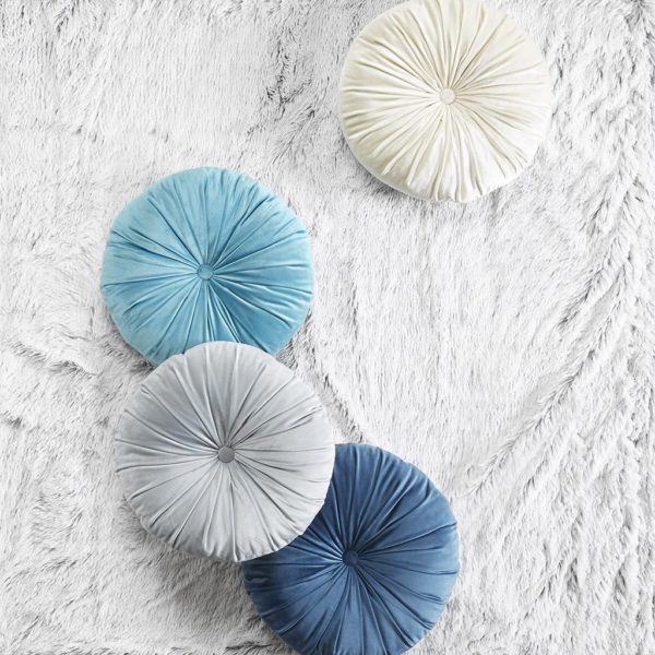 Afina Poly Velvet Round Cushion Pillow - Image 2