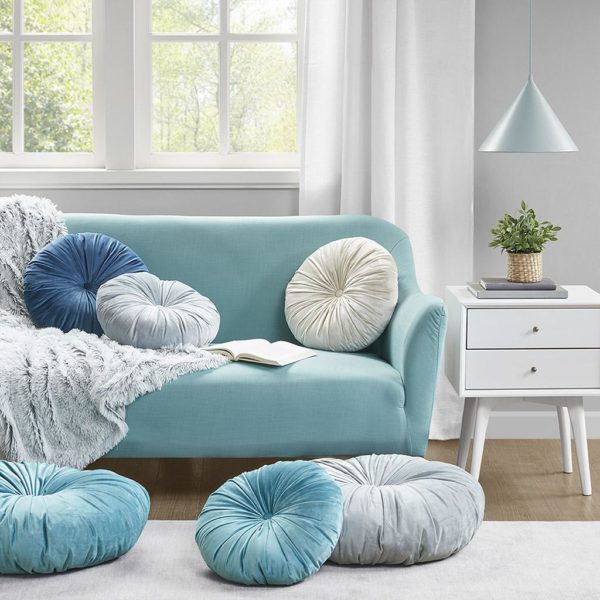 Afina Poly Velvet Round Cushion Pillow