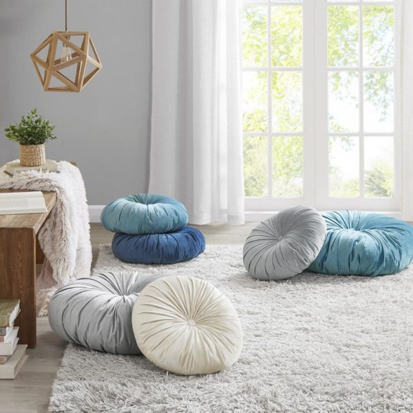Balan Poly Velvet Round Floor Pillow Cushion