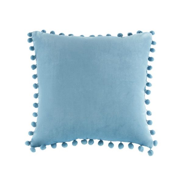 Juni Poly Velvet Pom Pom Square Pillow - Image 4