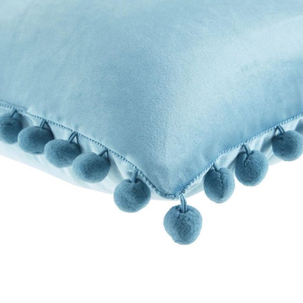 Juni Poly Velvet Pom Pom Oblong Pillow - Image 5