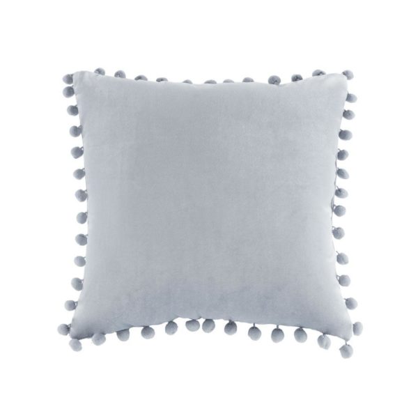 Juni Poly Velvet Pom Pom Square Pillow - Image 3