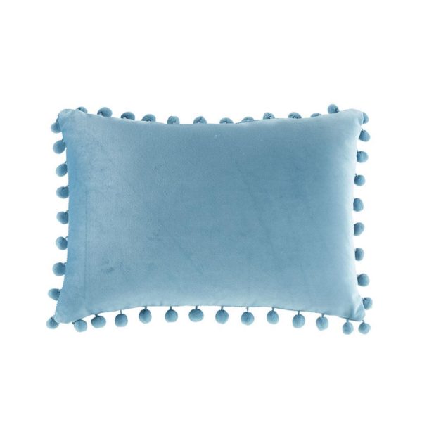 Juni Poly Velvet Pom Pom Oblong Pillow - Image 3