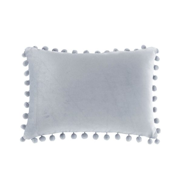 Juni Poly Velvet Pom Pom Oblong Pillow - Image 4
