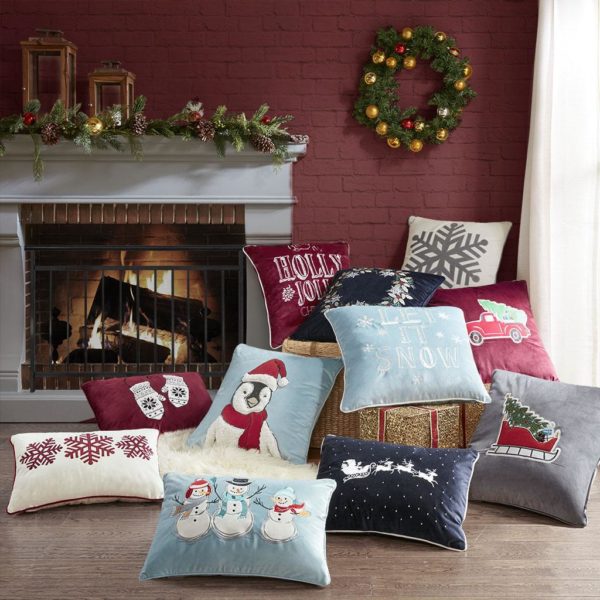 Velvet Snowflake Square Dec Pillow - Image 2