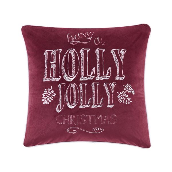 Holly Jolly Christmas Square Dec Pillow
