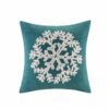 Snowflake Embroidered Suede Square Pillow Square Pillow - Image 2