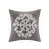 Snowflake Embroidered Suede Square Pillow Square Pillow - Image 3