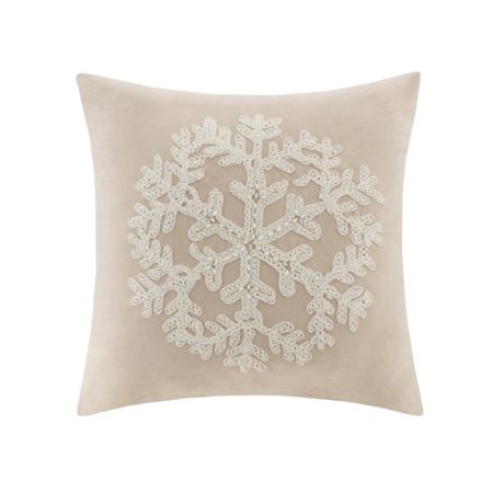 Snowflake Embroidered Suede Square Pillow Square Pillow