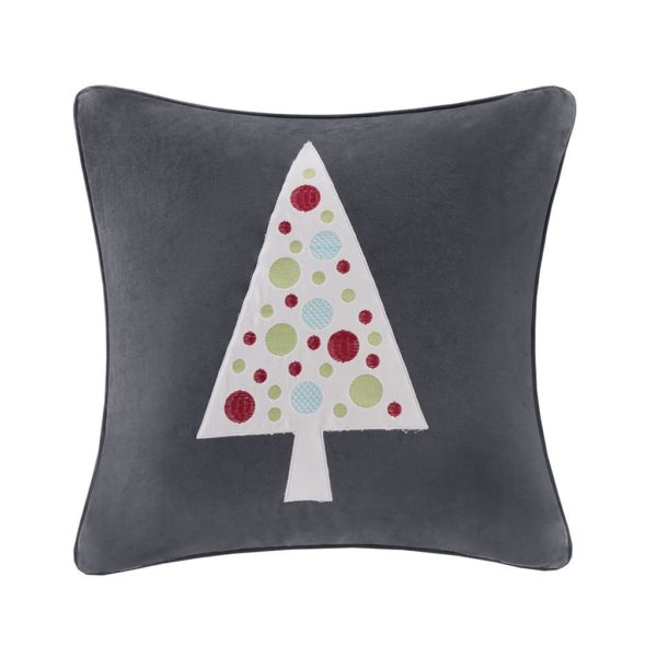 Velvet Novelty Tree Square Pillow Square Pillow