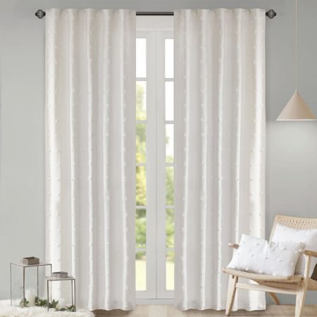 Brooklyn Cotton Jacquard Pom Pom Rod Pocket/Back Tab Window Panel