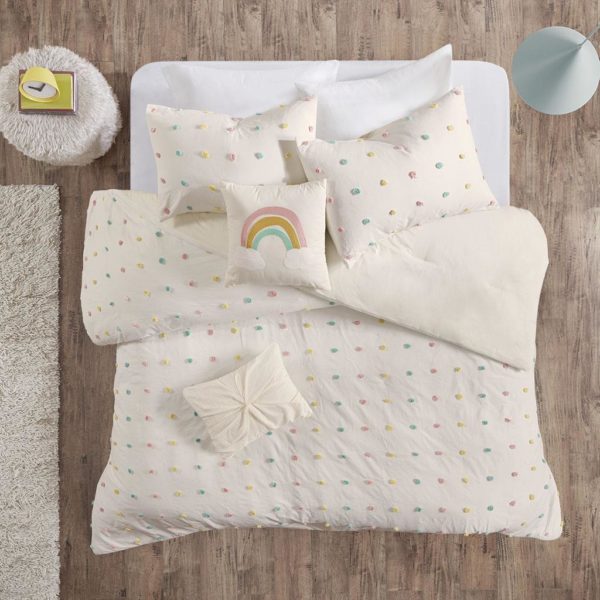 Callie Cotton Jacquard Pom Pom Comforter Set
