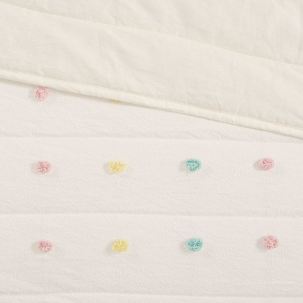 Callie Cotton Jacquard Pom Pom Coverlet Set - Image 5