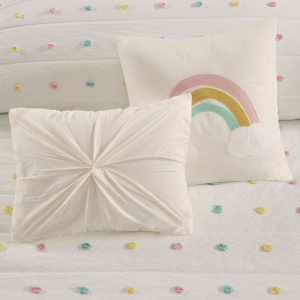Callie Cotton Jacquard Pom Pom Coverlet Set - Image 4