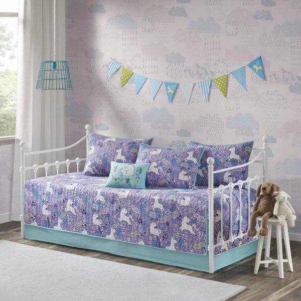 Lola 6 Piece Unicorn Cotton Reversible Daybed Set