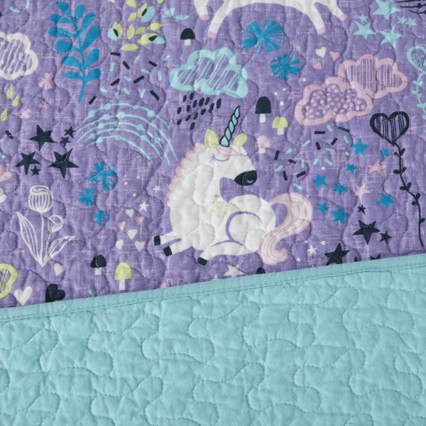 Lola 6 Piece Unicorn Cotton Reversible Daybed Set - Image 4