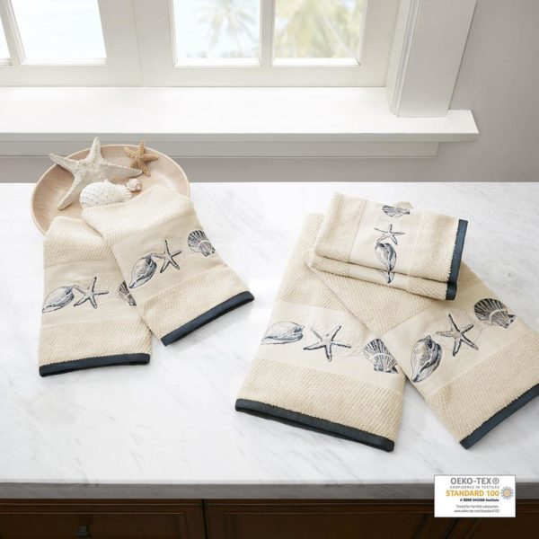 Bayside Embroidered Cotton Jacquard 6 Piece Towel Set