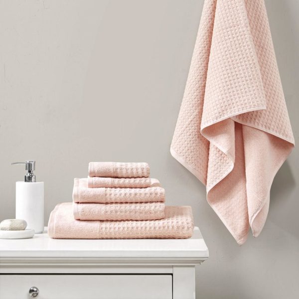 6 Piece Spa Waffle Cotton Jacquard Towels Set - Image 6