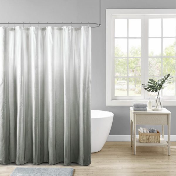 Ara Ombre Printed Seersucker Shower Curtain