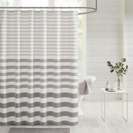 Aviana Stripe Blended Yarn Dyed Woven Shower Curtain