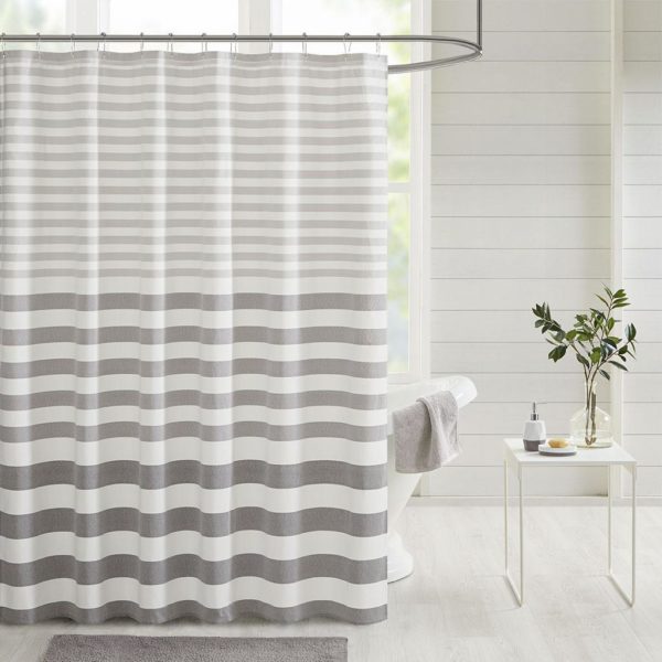 Aviana Stripe Blended Yarn Dyed Woven Shower Curtain