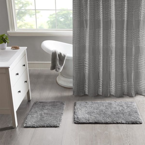 Ritzy 100% Cotton Solid Tufted 2 Piece Bath Rug Set - Image 2