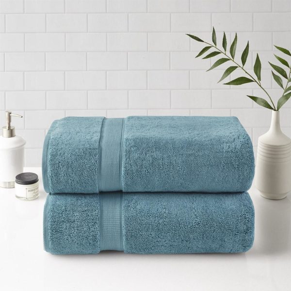 800GSM 100% Cotton Bath Sheet 2 Piece Set - Image 5