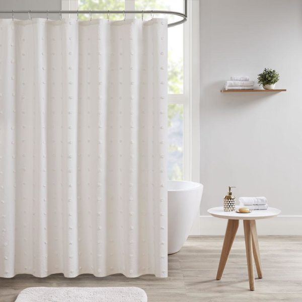 Brooklyn Cotton Jacquard Pom Pom Shower Curtain
