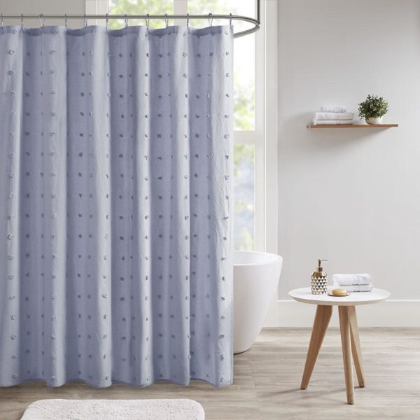 Brooklyn Cotton Jacquard Pom Pom Shower Curtain - Image 3