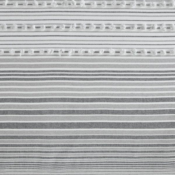 Calum Cotton Yarn Dye Shower Curtain with Pom Poms - Image 3