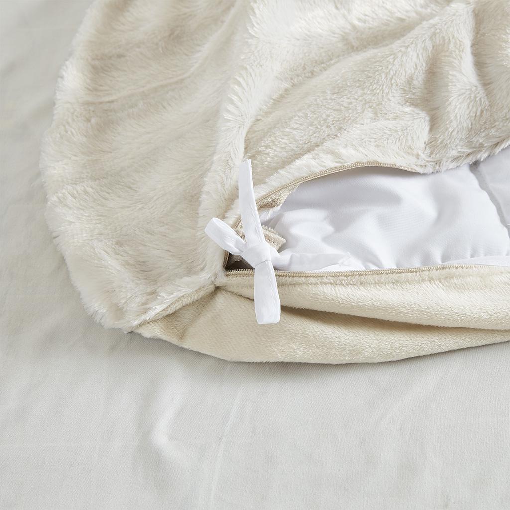 Duke Faux Fur Weighted Blanket Brown Interiors