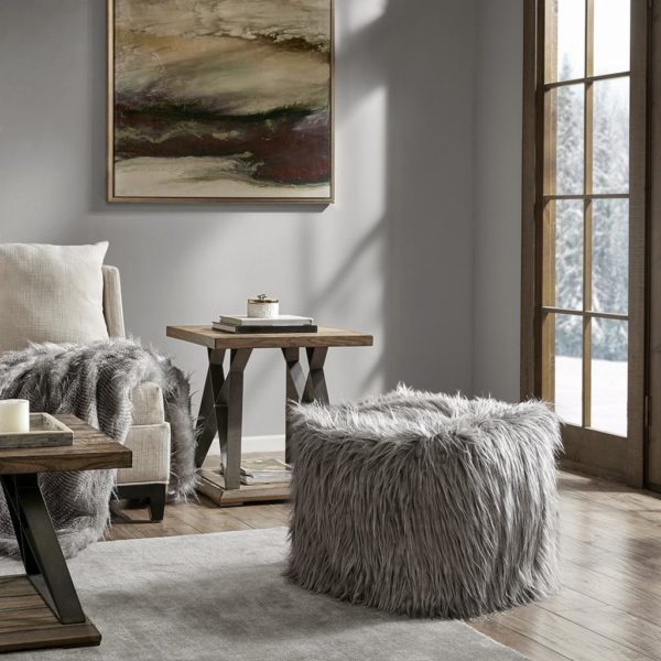 Edina Eyelash Faux Fur Pouf