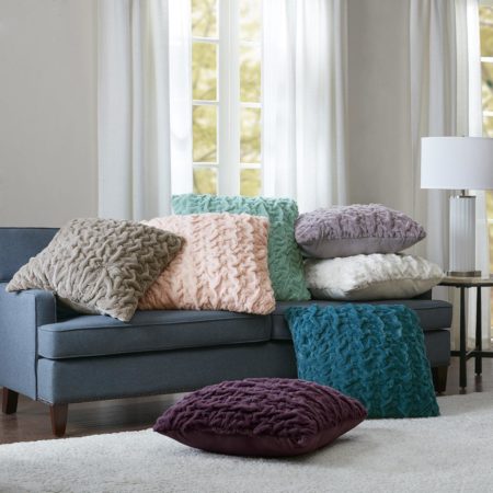 Ruched Fur Euro Pillow