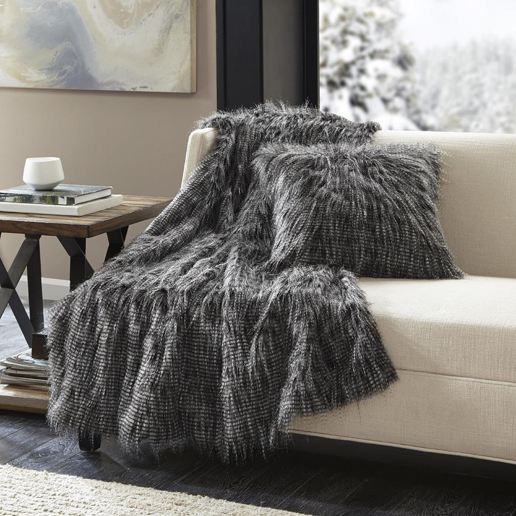 Edina Faux Fur Throw Brown Interiors