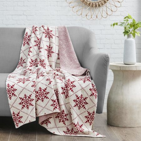 Snowflake Cotton Knit Throw
