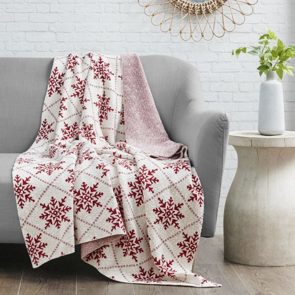 Snowflake Cotton Knit Throw