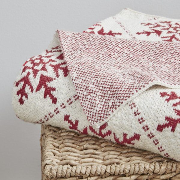 Snowflake Cotton Knit Throw - Image 2