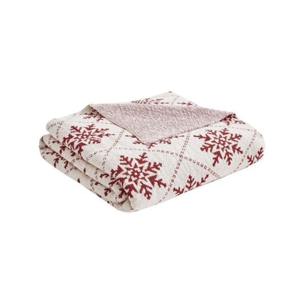 Snowflake Cotton Knit Throw - Image 6