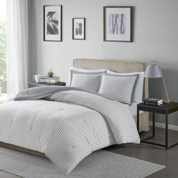 Hayden Reversible Yarn Dyed Stripe Down Alternative Comforter Set - Image 2