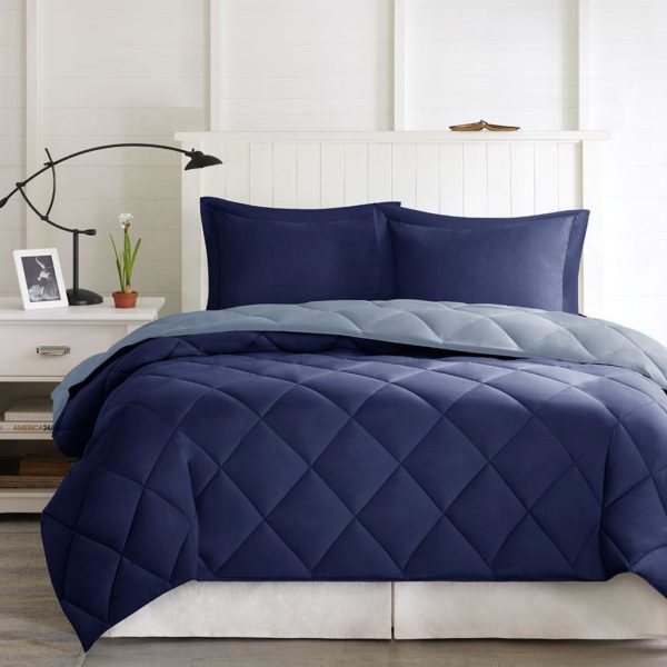 Larkspur 3M Scotchgard Diamond Quilting Reversible Down Alternative Comforter Set - Image 2