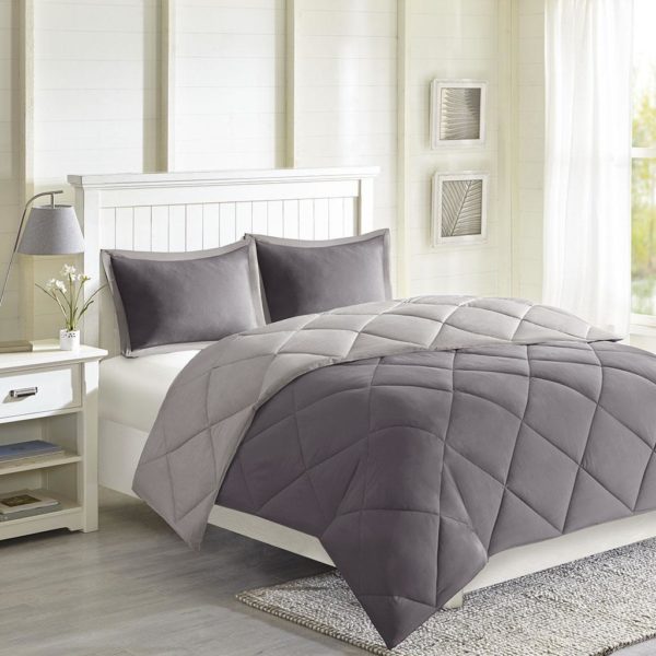 Larkspur 3M Scotchgard Diamond Quilting Reversible Down Alternative Comforter Set - Image 6