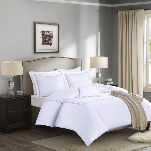 Luxury Collection 1000 Thread Count Embroidered Cotton Sateen Duvet Cover Set - Image 3