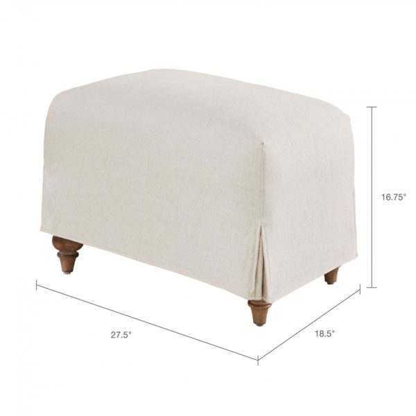 Marina Slipcover Ottoman - Image 4