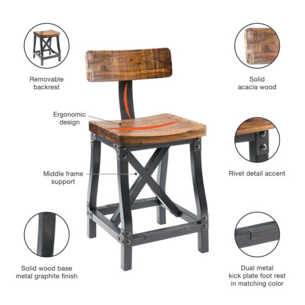 Lancaster Counter Stool with Back - Image 5