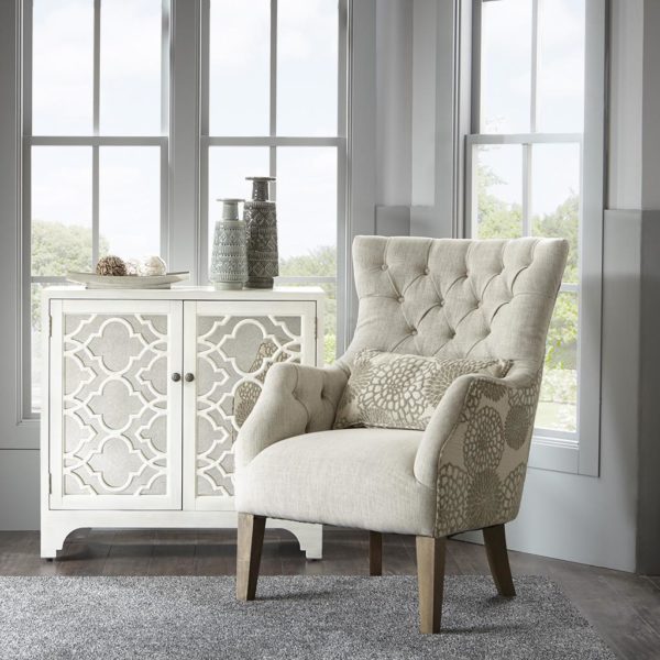 Braun Accent Chair with Back Pillow